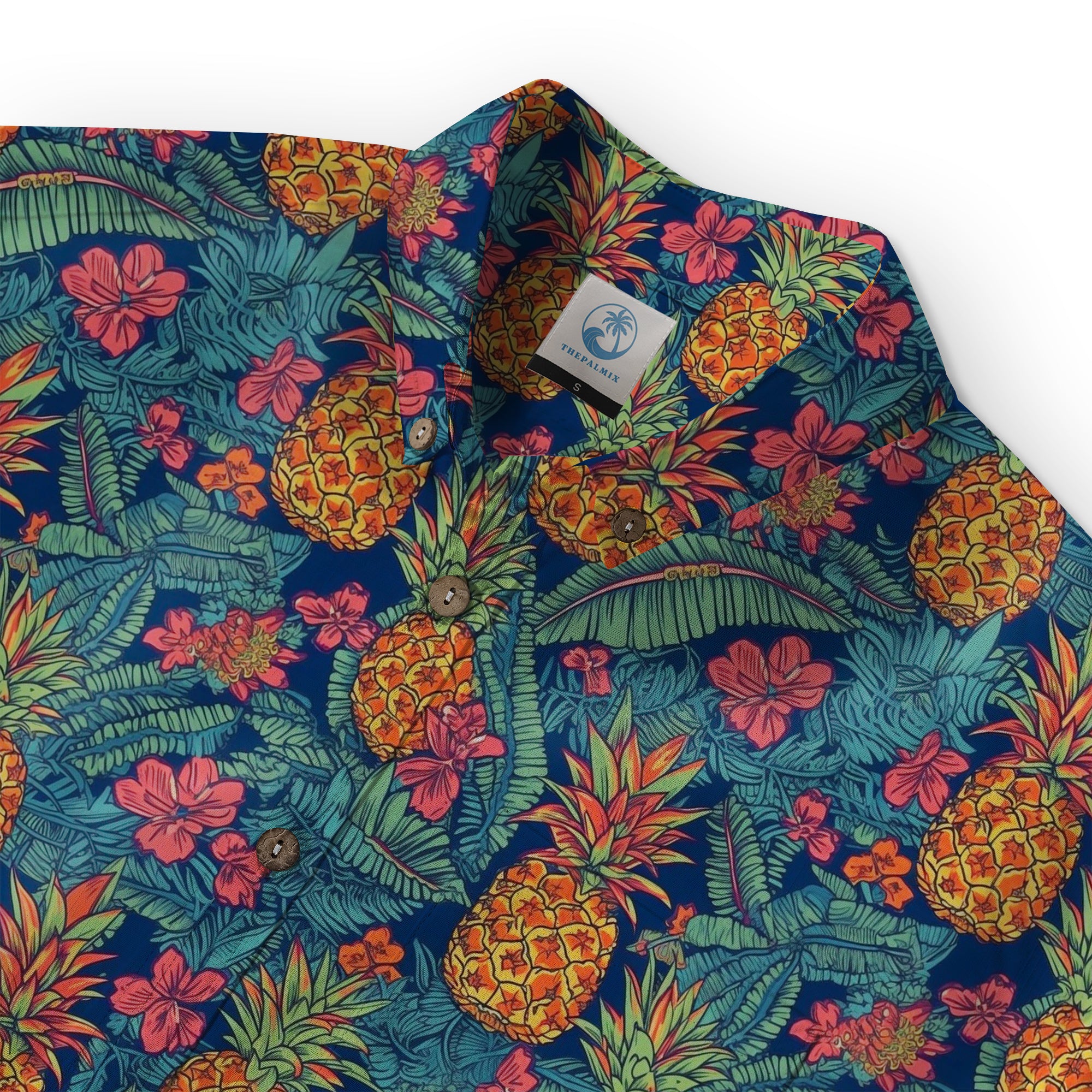 Vibrant Tropical Jungle Seamless Patterns Hawaii Shirt, Aloha Floral Hawaiian Button Down Shirt - The Palmix