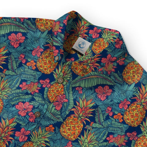 Vibrant Tropical Jungle Seamless Patterns Hawaii Shirt, Aloha Floral Hawaiian Button Down Shirt - The Palmix