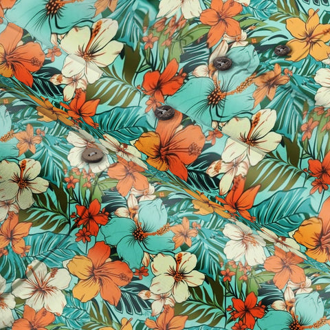 Retro Floral Seamless Patterns Hawaiian Shirt, Aloha Floral Pattern - The Palmix