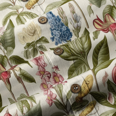 Vintage Botanicals Seamless Patterns Aloha Hawaii Shirt, Botanicals Hawaiian Button Down Shirt - The Palmix