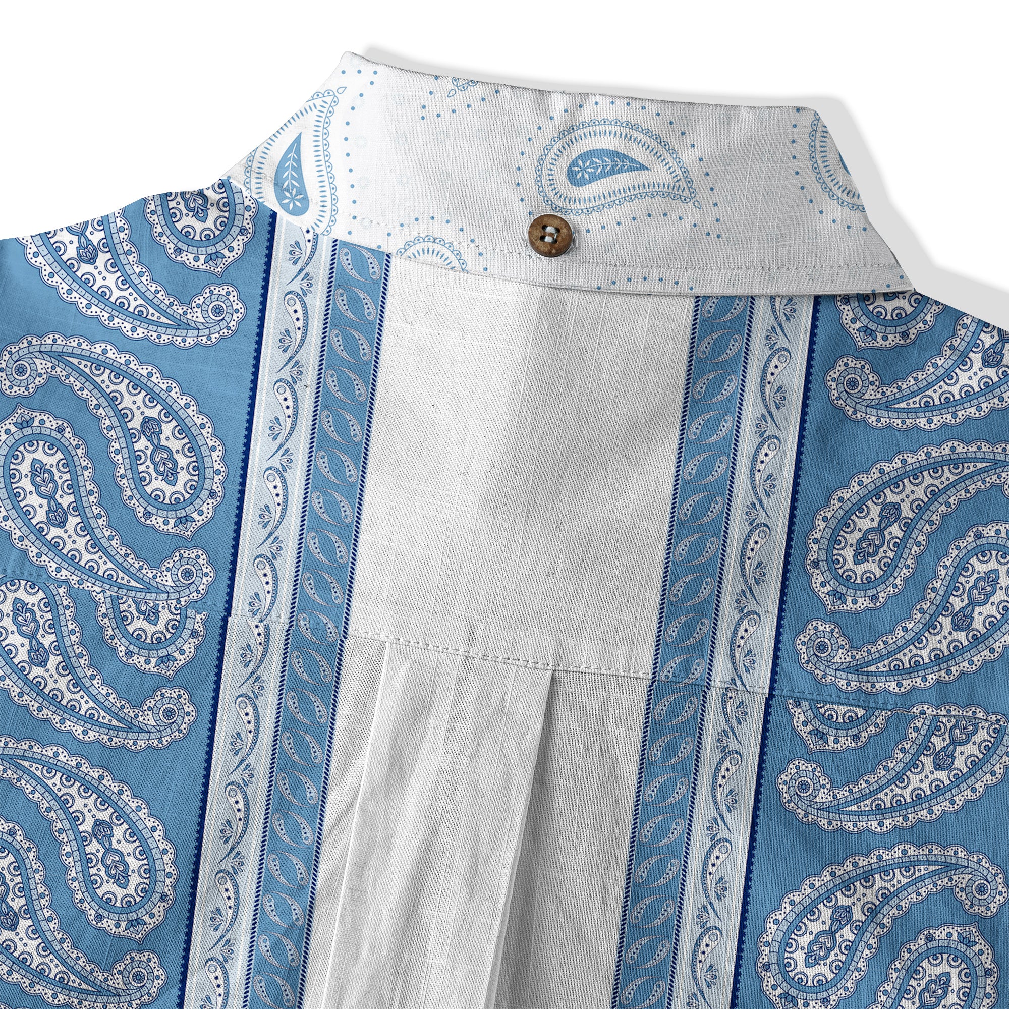 Vintage Striped Floral Short Sleeve Hawaii Shirt, Paisley Pattern Hawaii Shirt