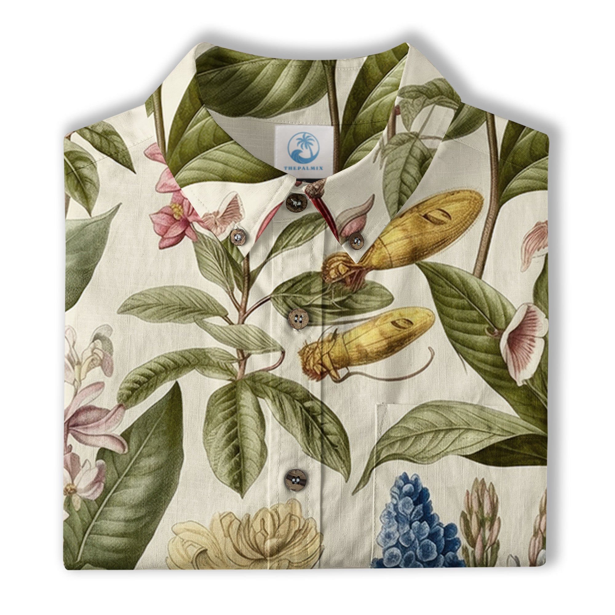 Vintage Botanicals Seamless Patterns Aloha Hawaii Shirt, Botanicals Hawaiian Button Down Shirt - The Palmix